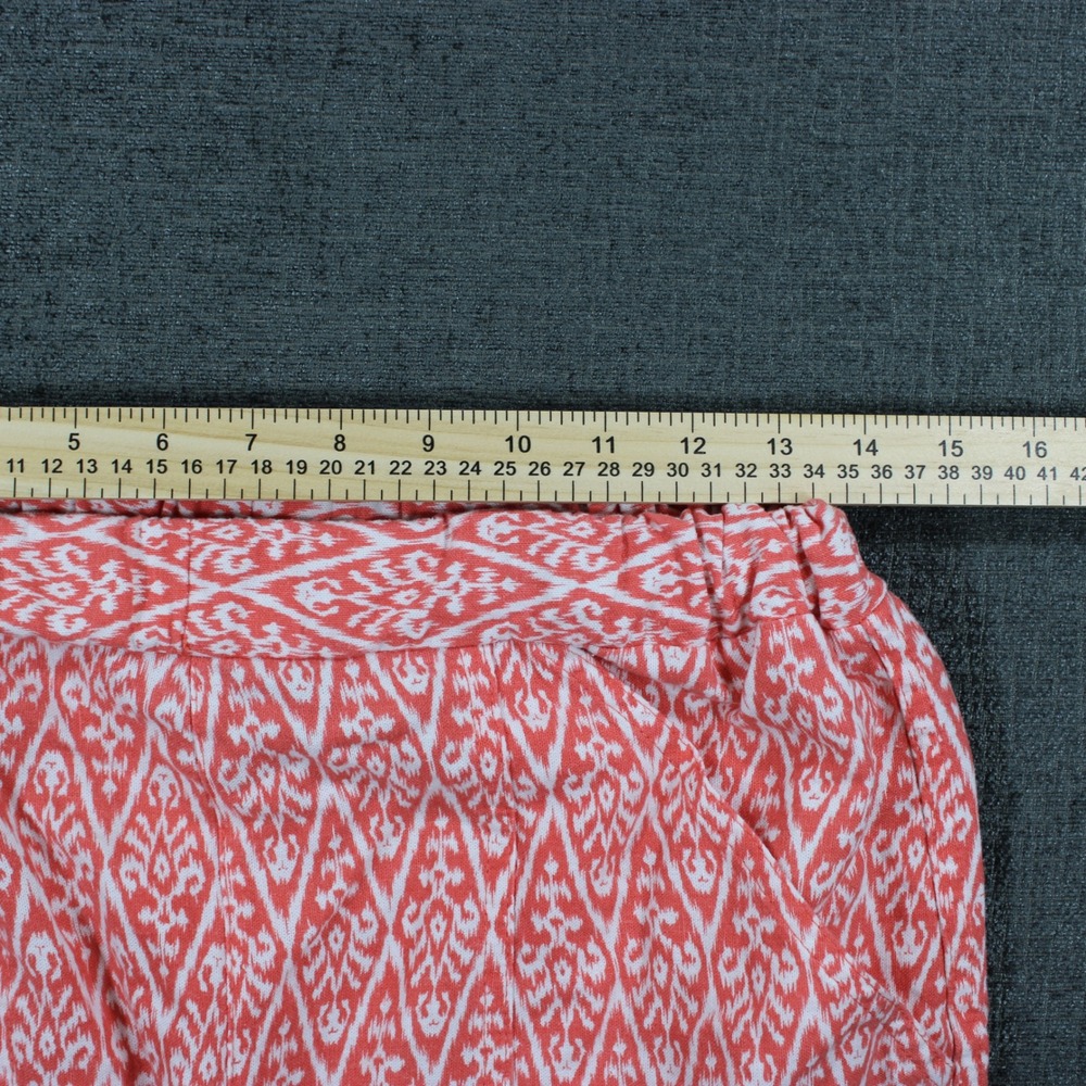 Hester & Orchard Womens Pink Ikat Linen Blend Elastic Waist Shorts Size Medium - Picture 3 of 10